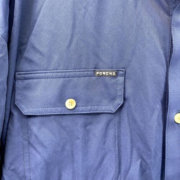 Poncho Shirt Men's XL Navy Vented Fishing Performance Gorpcore Camping Workwear - Picture 3 of 11